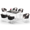 Outdoor Garden Corner Aluminum Rattan Wicker Dining Set
