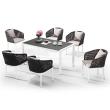 Outdoor Garden Corner Aluminum Rattan Wicker Dining Set