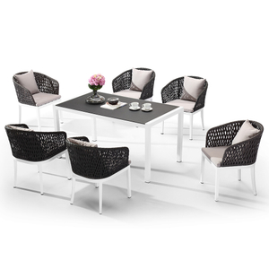 Outdoor Garden Corner Aluminum Rattan Wicker Dining Set