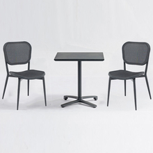 Cafe Restaurant Bistro Square Aluminum Textilene Table And Chairs