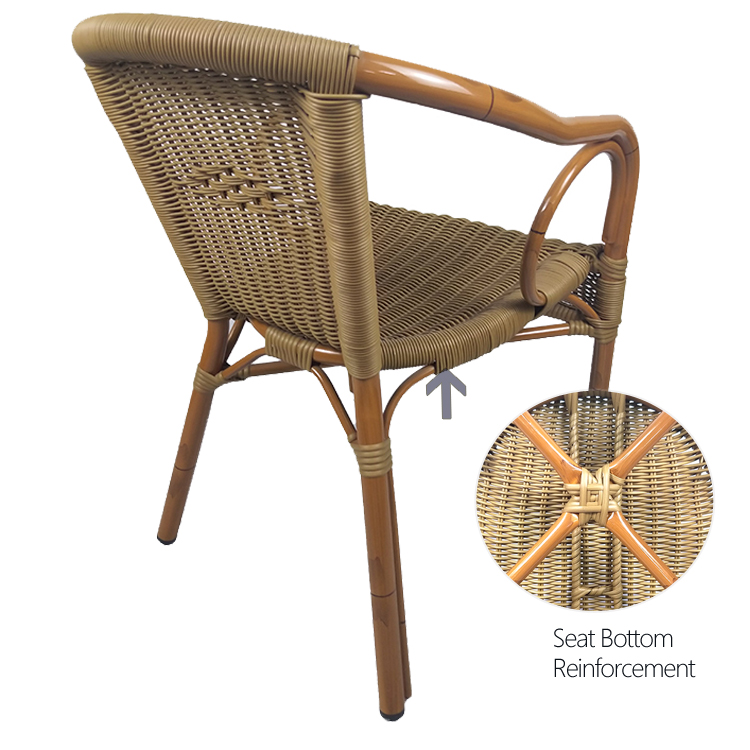 Furniture Rattan Outdoor And Restaurant Aluminium Bamboo Bistro Chair