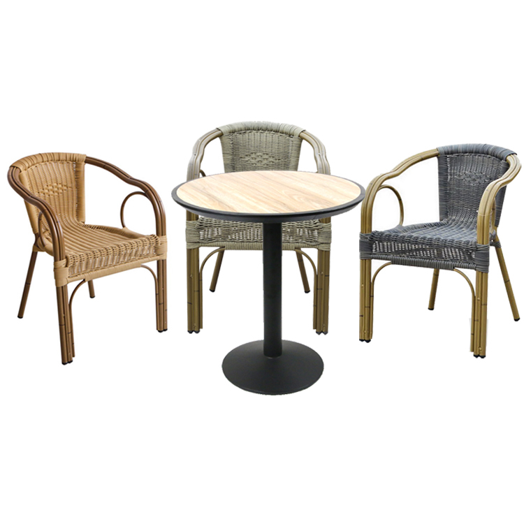 Garden Rattan Coffee Bistro Aluminium Table And Chairs Set