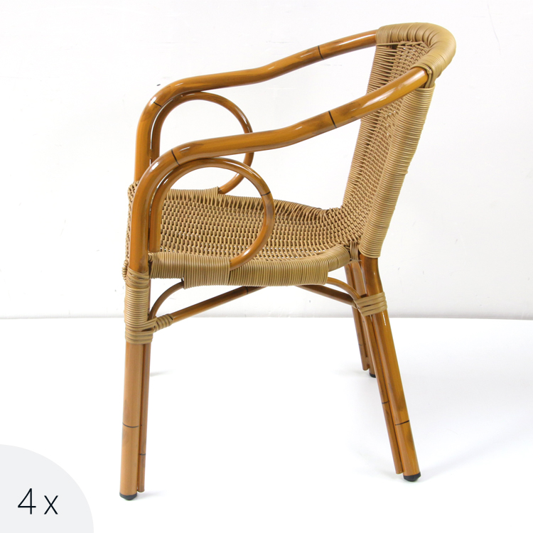 Outdoor Bamboo Aluminium Rattan Garden Flower Chair