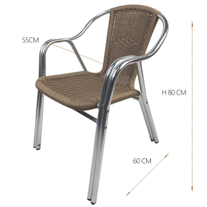Wicker Rattan Round Double Aluminum Tube Chairs
