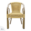 Circle Cane Cafe Chairs Round Outdoor Aluminium Wicker Chair