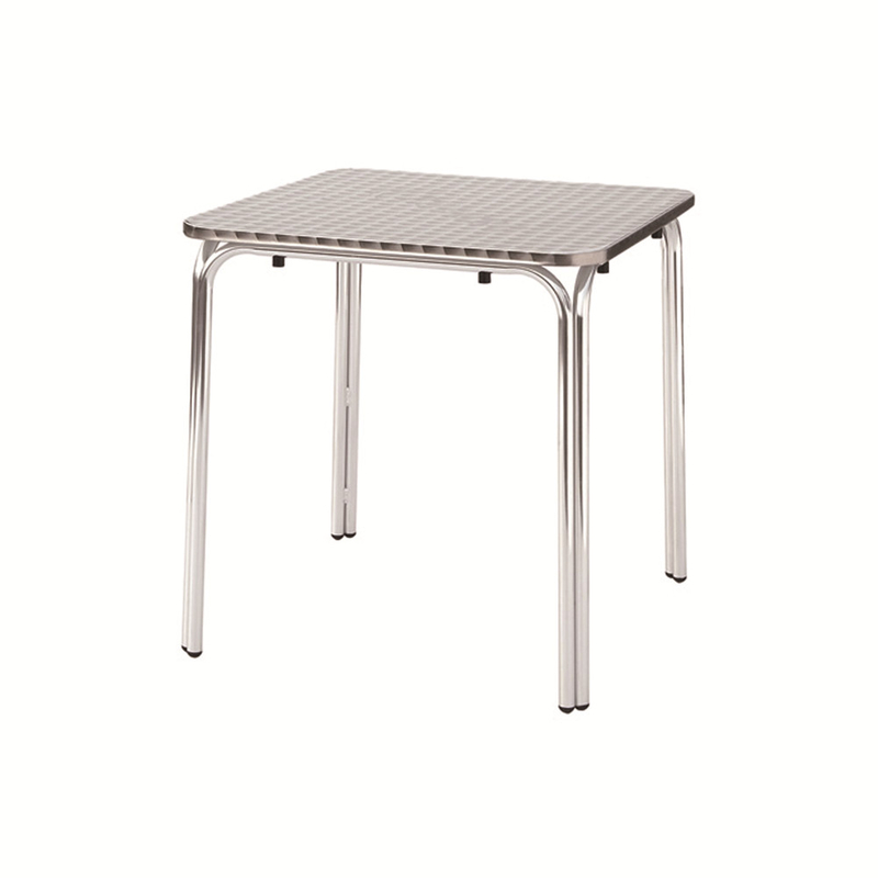 Modern Patio Restaurant Square Stainless Steel Table Factory 