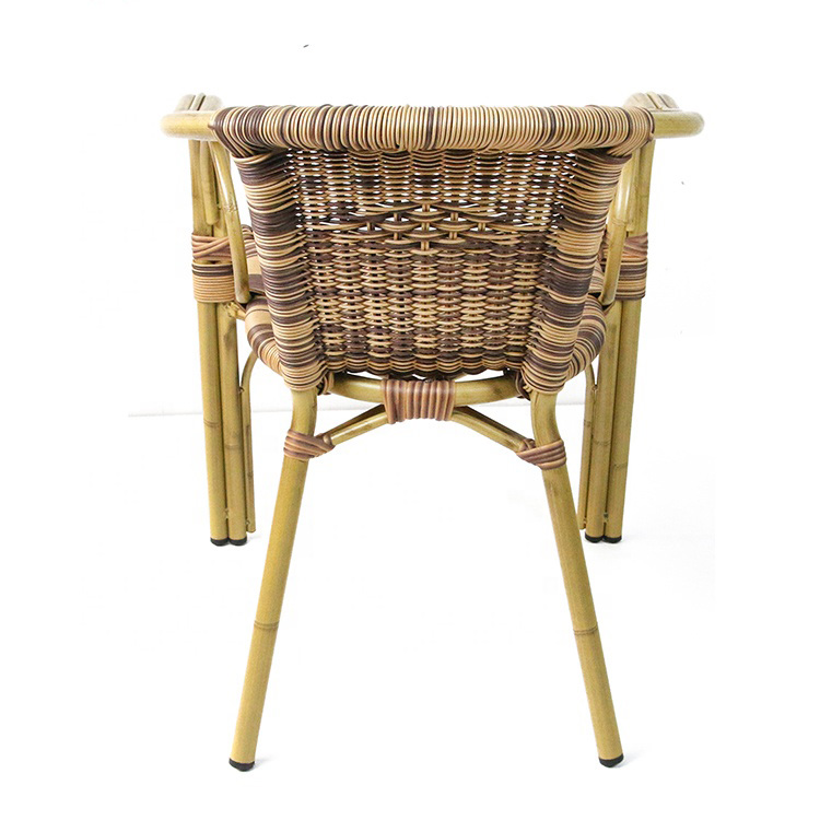 Rattan Garden Bar High Back Wicker Woven Round Bamboo Chairs