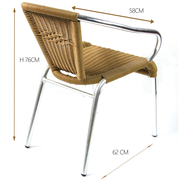 Wicker Restaurant Stacking Dining Wholesale Rattan Outdoor Chair