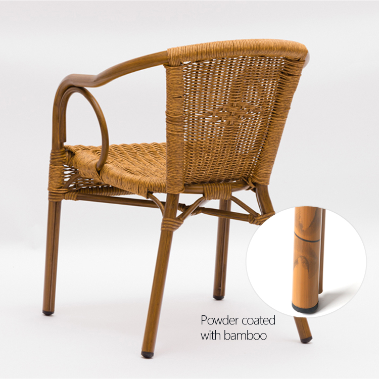 Outdoor Bamboo Aluminium Rattan Garden Flower Chair