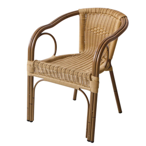 Circle Cane Cafe Chairs Round Outdoor Aluminium Wicker Chair