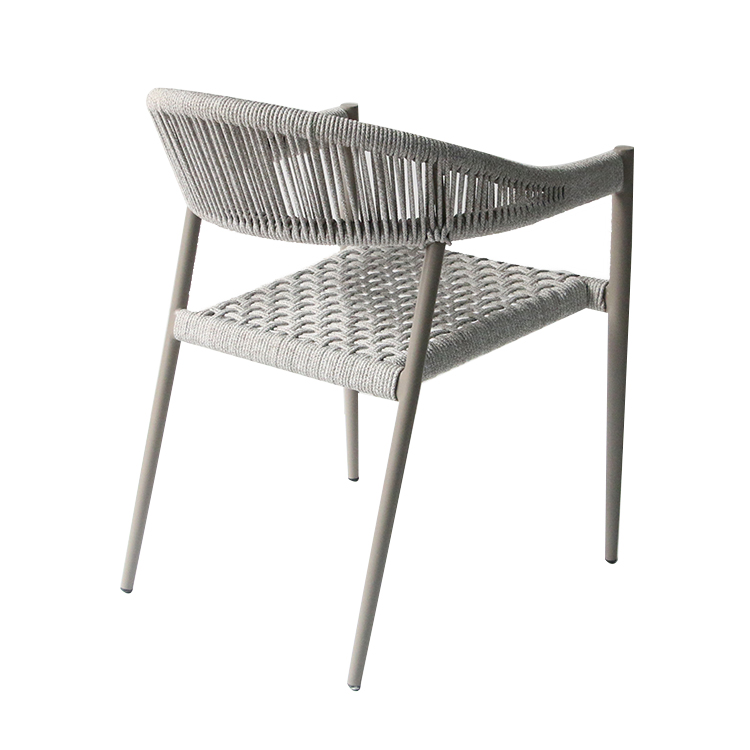 Cafe Hotel Round Ceramics Tile Table Rope Chair Dining Set