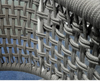European Bistro Outdoor Patio Vintage Woven Bouncy Rope Dining Chair