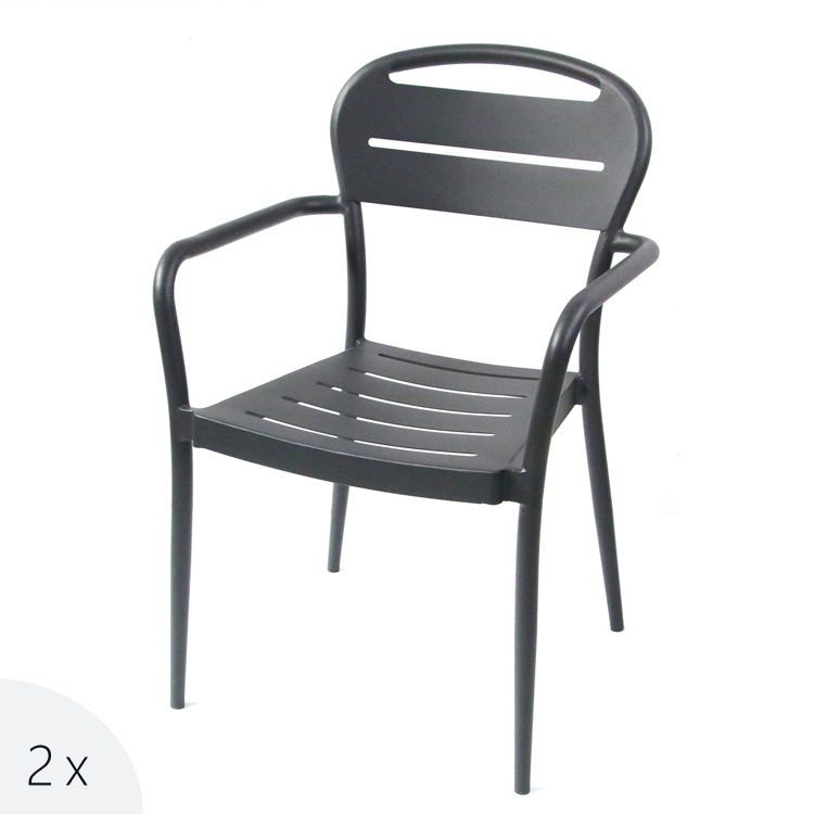 Beach Cafe Outdoor Stacking Aluminium French Bistro Arm Chair