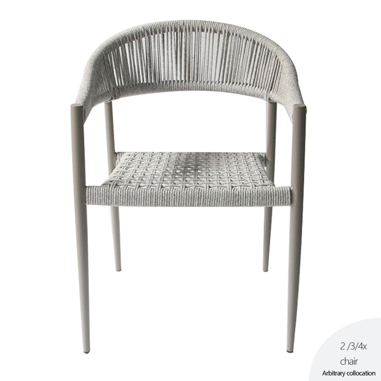 Outdoor Dining Restaurant Aluminium Rope Chair