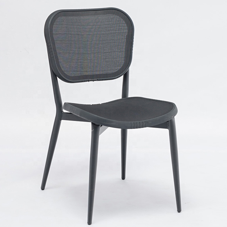 Cafe Restaurant Bistro Square Aluminum Textilene Table And Chairs