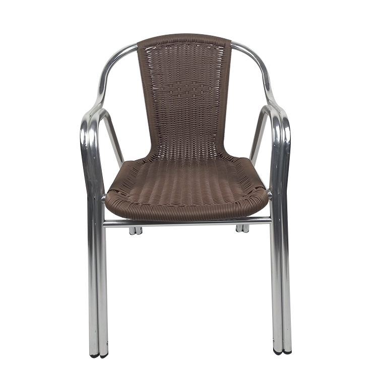 Wicker Rattan Round Double Aluminum Tube Chairs