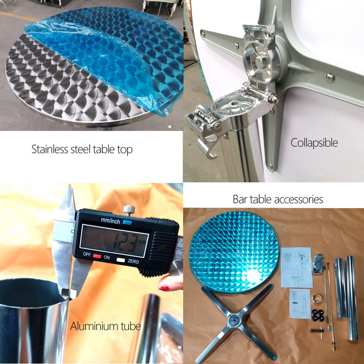 Outdoor Patio Folding Portable Top Cocktail Tall Bar Table