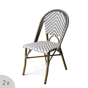 Bistro Outdoor Balcony French Rattan Aluminum Wicker Chair