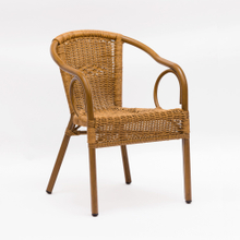 Bistro Garden Metal Bamboo Rattan Furniture Chair For Sale