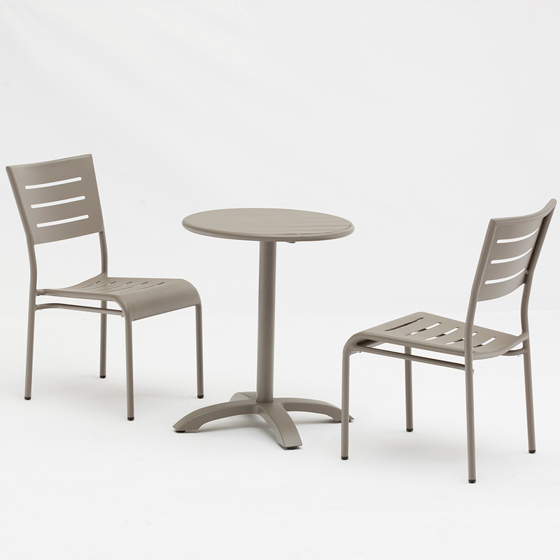 Bistro Garden Patio Aluminium Metal Dining Table And Chairs Set