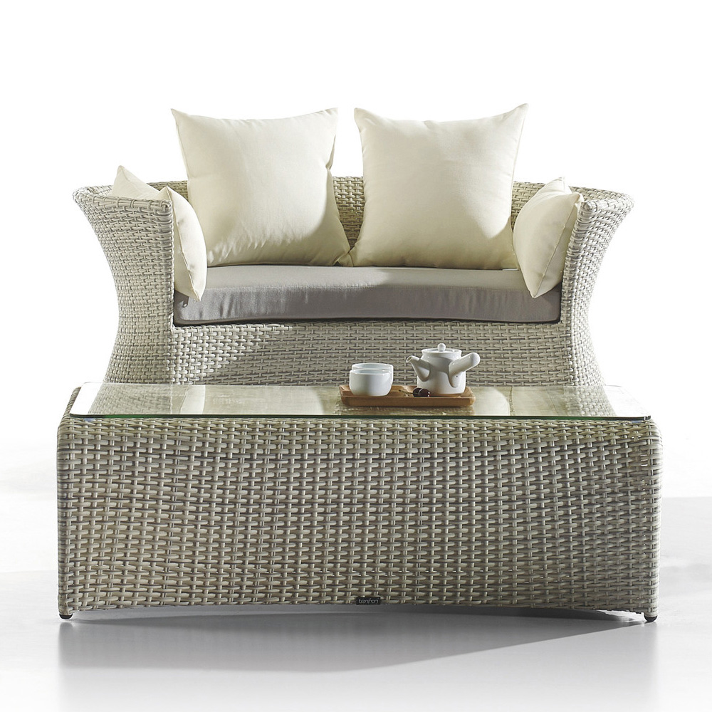 Modern Aluminum Metal Curved Small Outdoor Sectional Set Sale