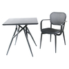 Square Aluminum Backyard Black Metal Patio Table