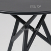 Restaurant Metal Steel Black Round Outdoor Coffee Table