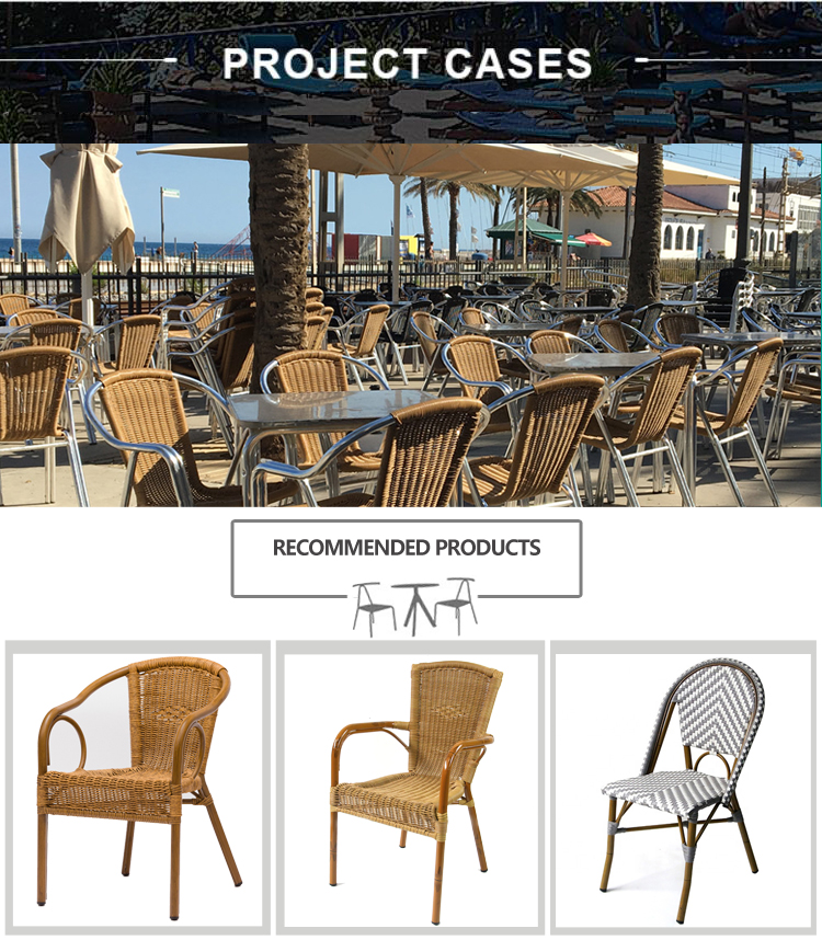 Wicker Rattan Round Double Aluminum Tube Chairs