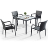 Bistro Garden Patio Outside Rattan Table Chairs Set