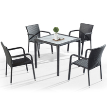 Bistro Garden Patio Outside Rattan Table Chairs Set