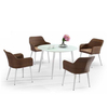 Pedestal Round Glass Circle Dining Room Table Set For Restaurant