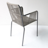 Outdoor Patio Dining Nylon Metal Woven Rope Chair
