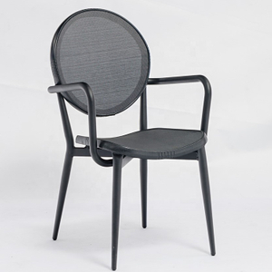 Bar And Cafe Stackable Aluminum Textilene Restaurant Chairs