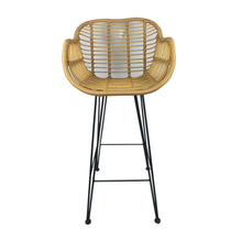 Outdoor Restaurant Metal Rattan Bar Stool Chair Manufacturer