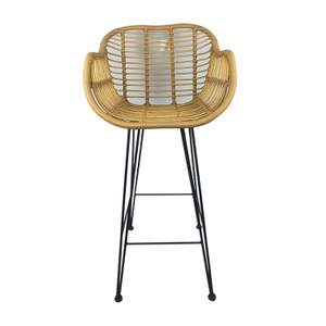 Outdoor Restaurant Metal Rattan Bar Stool Chair Manufacturer
