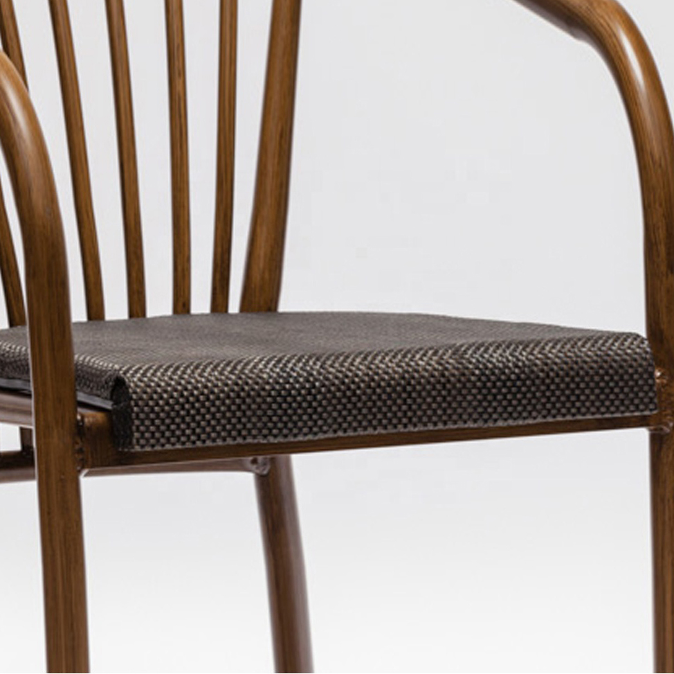 Modern Bar Cafe Stackable Aluminum Outdoor Chair With Arms