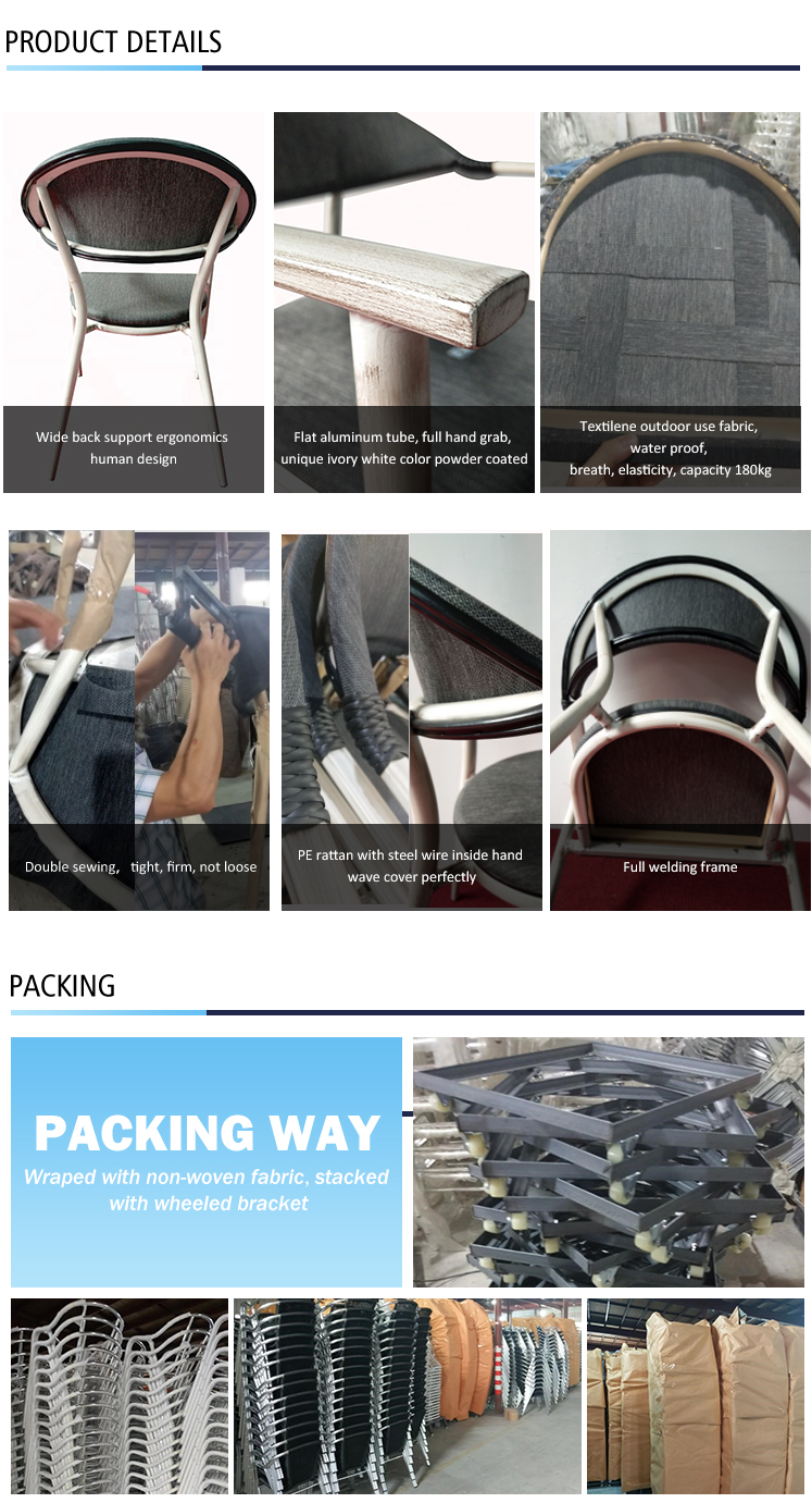 Bistro Bar Height Restaurant Aluminum Textilene Mesh Patio Chair