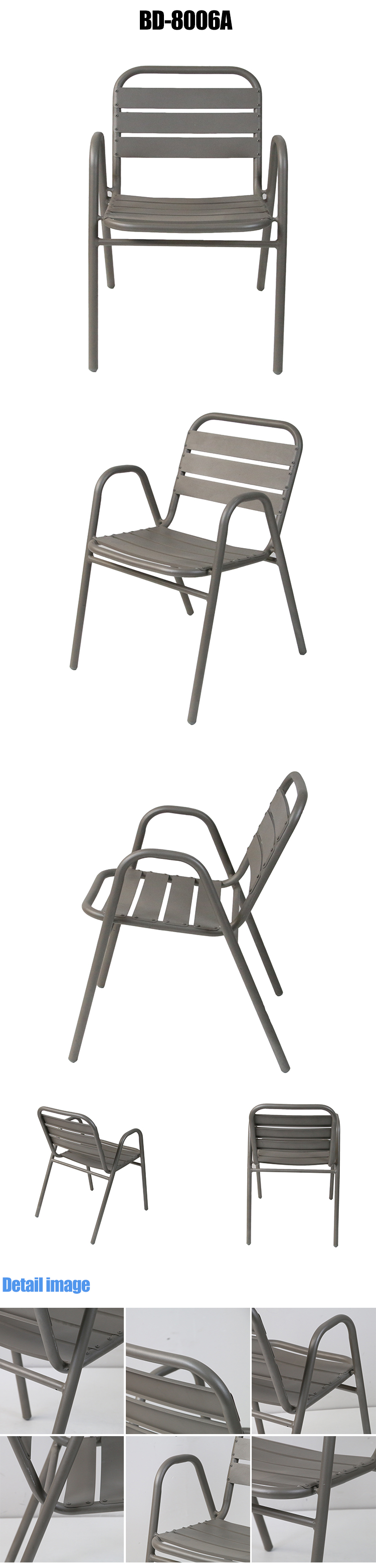 Garden Cafe Stackable Metal Aluminum Bistro Chairs Factory (1)