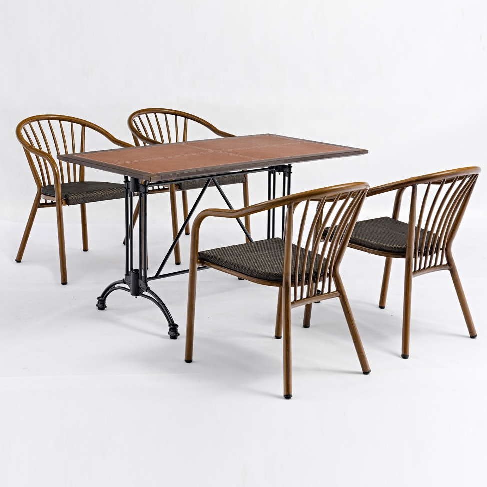 Modern Bar Cafe Stackable Aluminum Outdoor Chair With Arms