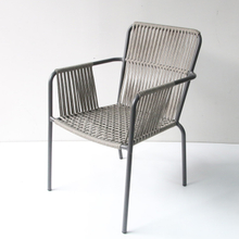 Outdoor Patio Dining Nylon Metal Woven Rope Chair