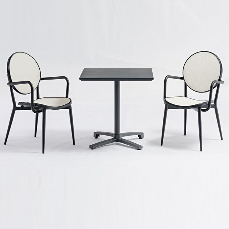 Bar And Cafe Stackable Aluminum Textilene Restaurant Chairs