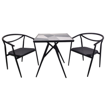 Patio Outdoor Bistro Room Ceramic Tile Top Dining Table Set
