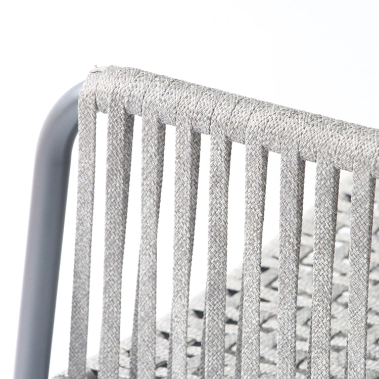 Outdoor Patio Dining Nylon Metal Woven Rope Chair