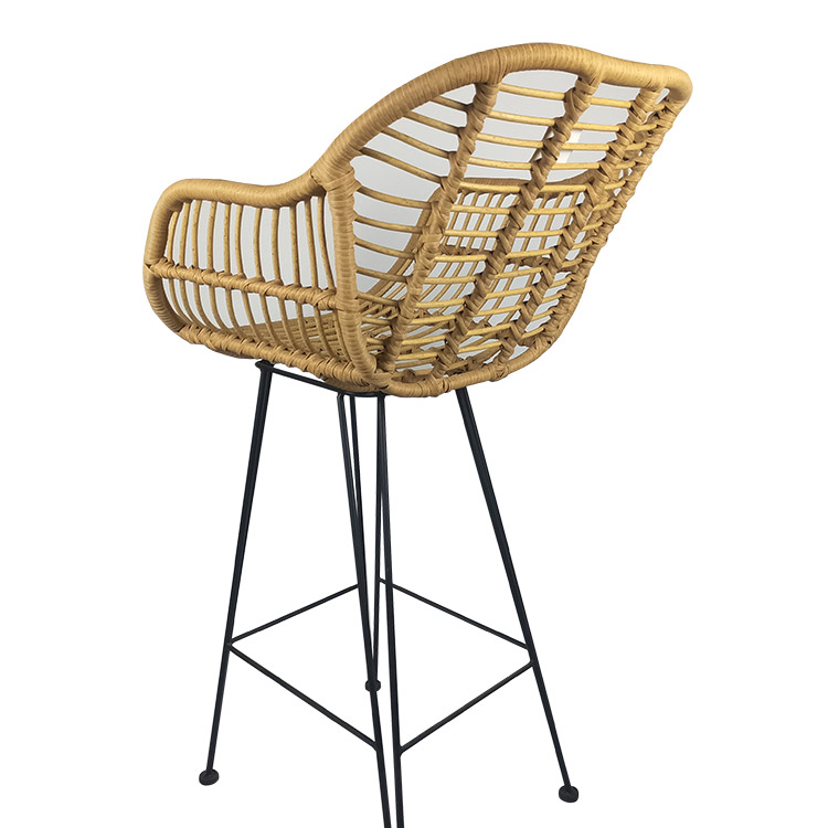 Outdoor Restaurant Metal Rattan Bar Stool Chair Manufacturer