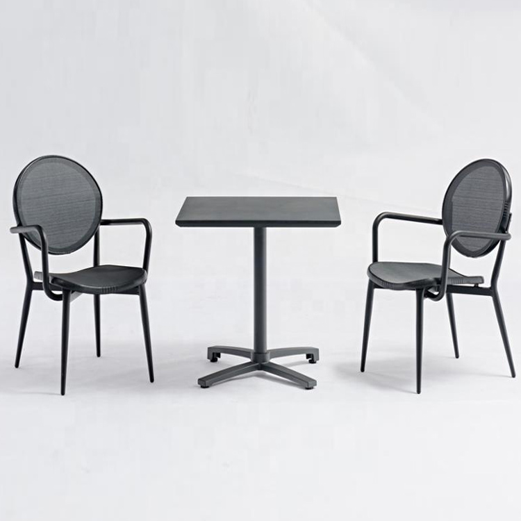 Bar And Cafe Stackable Aluminum Textilene Restaurant Chairs