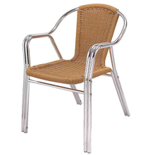 Hot Sale Modern China Supply Metal Aluminum Cafe Restaurant Outdoor Rattan Chair