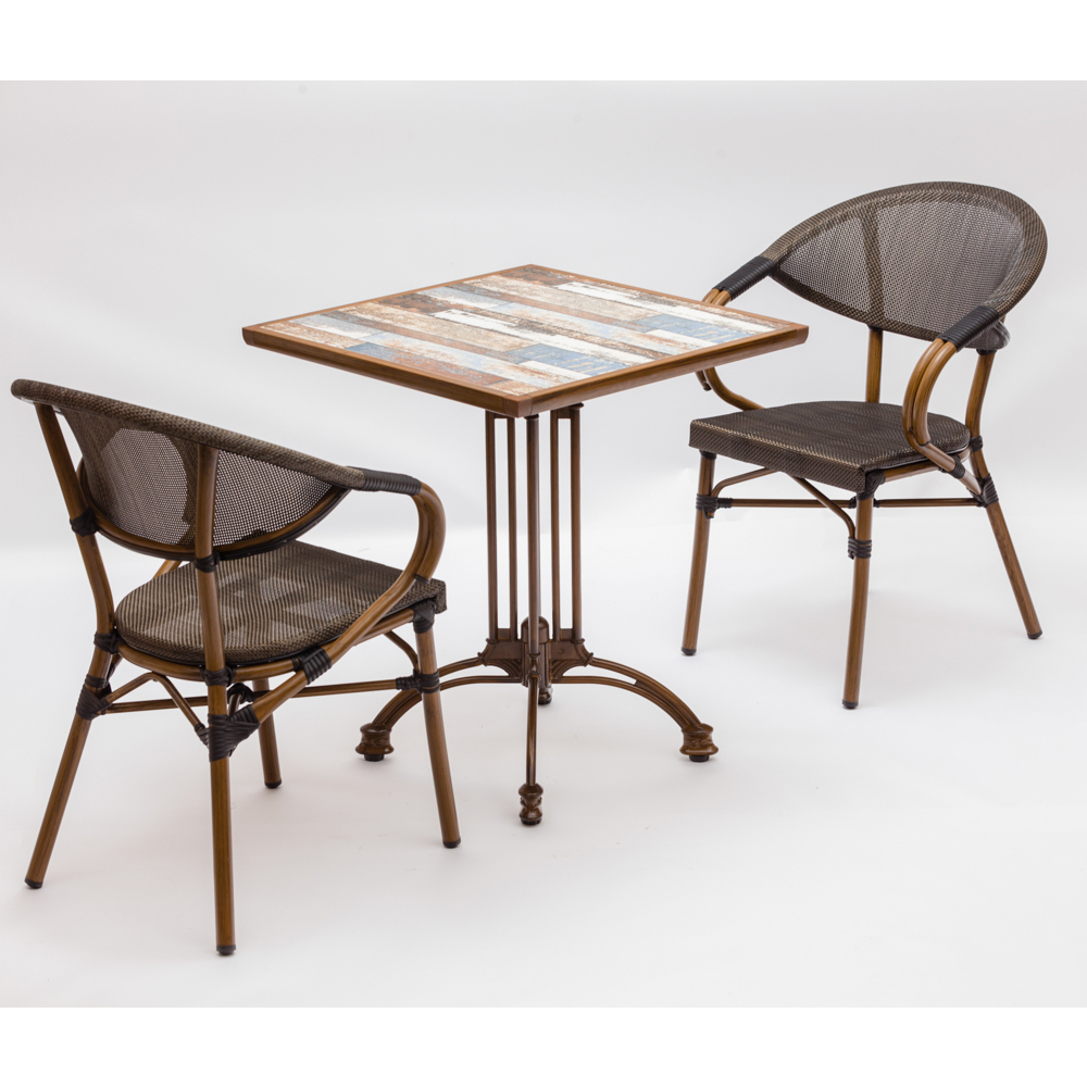 Wholesale Outdoor Restaurant Aluminum Textilene Bistro Chairs Design