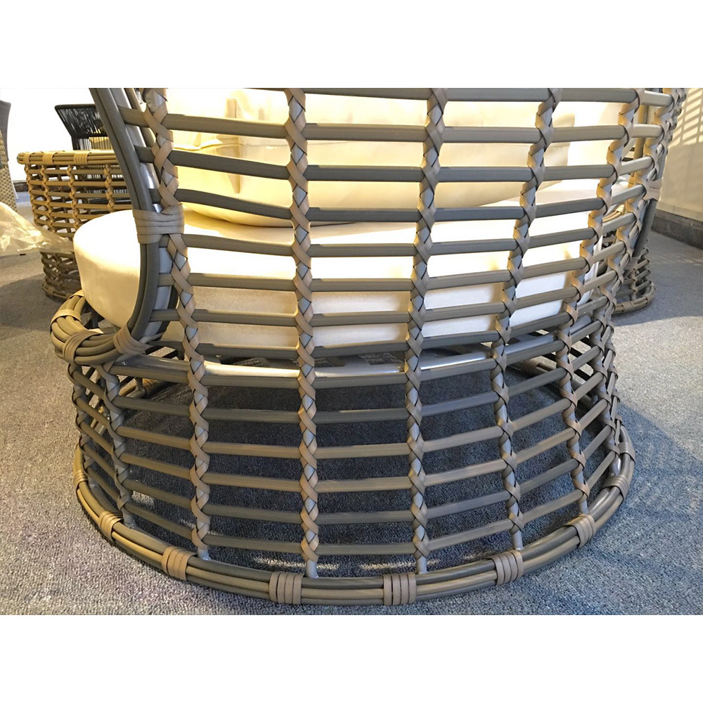 Cheap Outdoor Round High Back Grey Rattan Sofa Set Sale