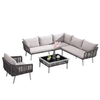 Cheap Garden L Shaped Rattan Outdoor Sectional Couch Set
