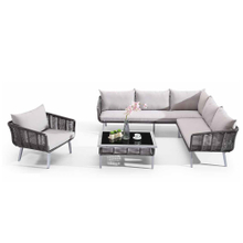 Cheap Garden L Shaped Rattan Outdoor Sectional Couch Set